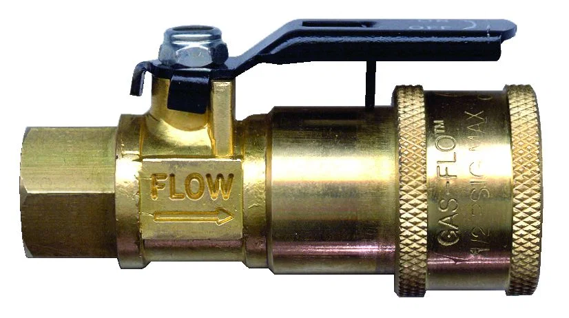 07-30435 – JR PRODUCTS Shut Off Valve, Use On RV Cooking Stove Straight 1/4 Inch Female Pipe Thread x Female Quick Di...